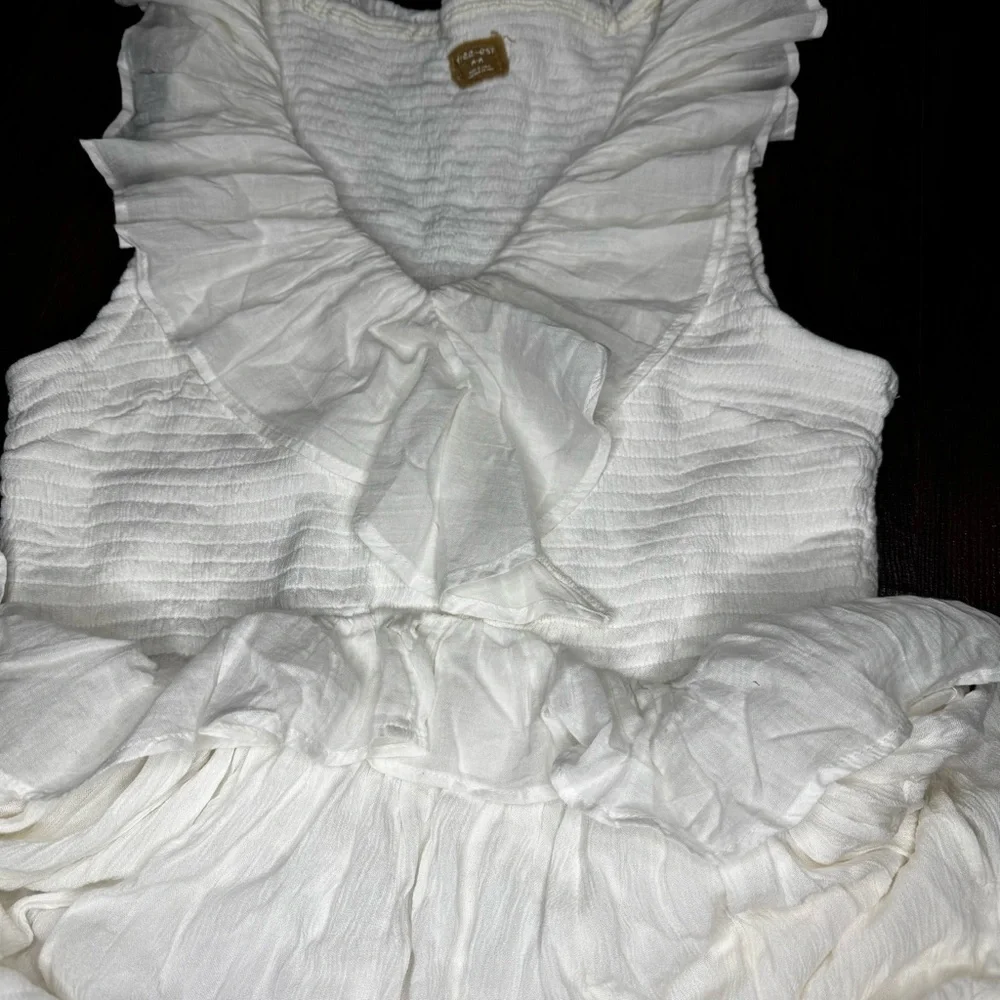 Free People Sunsational Midi Elegant White Ruffled Dress Small Nwt - Picture 7 of 14